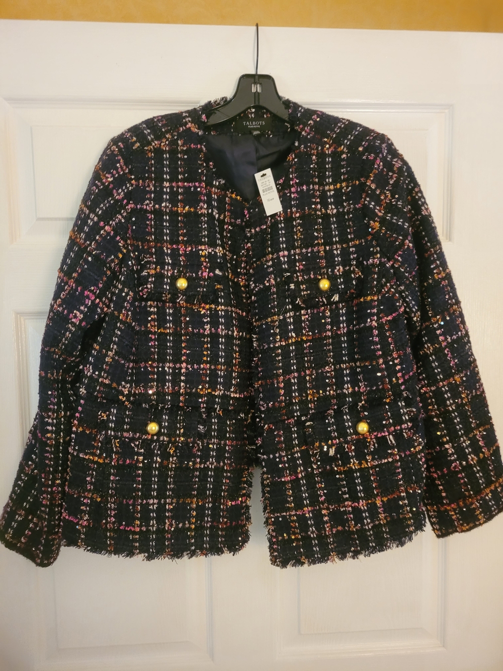 Talbots Navy Multi Tweed Bouclé Jacket